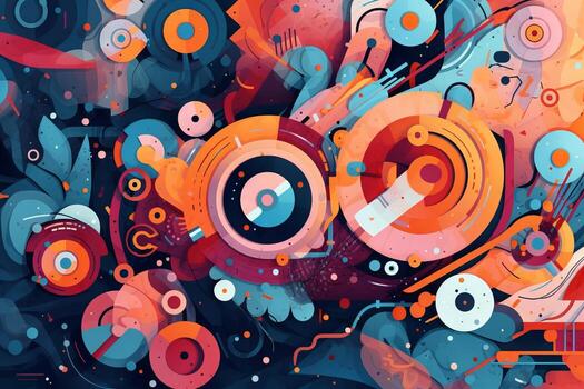 un vistoso resumen cuadro. generativo ai foto