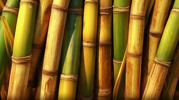 un bambú bosque con alto verde tallos alcanzando hacia el cielo. generativo ai foto