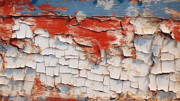 Peeling paint texture on a weathered wall. photo