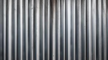 A textured corrugated metal surface texture with vertical lines. photo