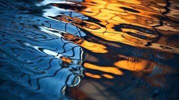 un del edificio reflexión en todavía agua. generativo ai foto