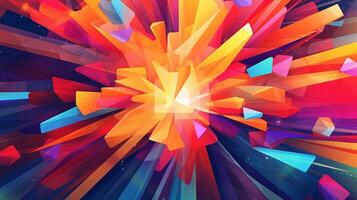 A vibrant star burst abstract background. photo