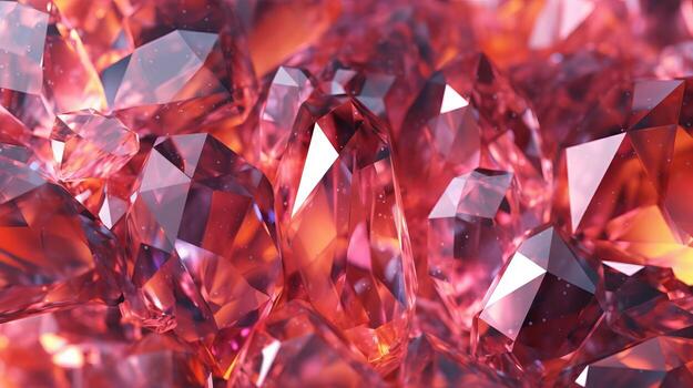 A vibrant red crystal cluster. photo