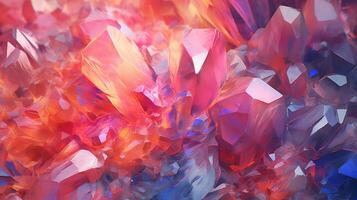 A stunning close-up of red crystal formations. photo