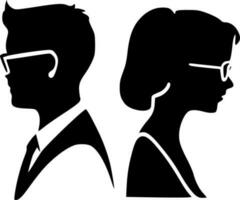 Couples, Black and White Vector illustration