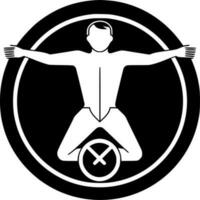 gimnasia - negro y blanco aislado icono - vector ilustración