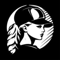 Softball, Minimalist and Simple Silhouette - Vector illustration