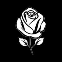 Rosa - negro y blanco aislado icono - vector ilustración