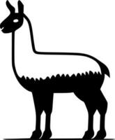 Llama, Black and White Vector illustration