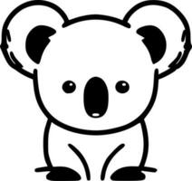 Koala - Black and White Isolated Icon - Vector illustration