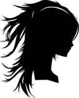 Hair - Black and White Isolated Icon - Vector illustration