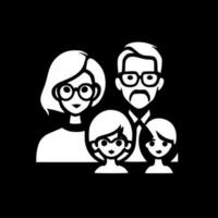 familia, negro y blanco vector ilustración