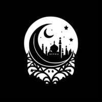 ramadán, negro y blanco vector ilustración