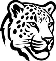 leopardo - negro y blanco aislado icono - vector ilustración