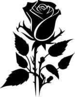 Rose, Black and White Vector illustration