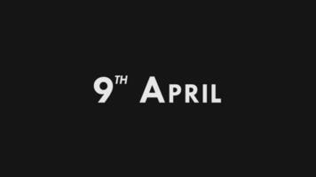 Ninth, 9th April Text Cool and Modern Animation Intro Outro, Colorful Month Date Day Name, Schedule, History video