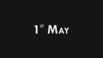 First, 1st May Text Cool and Modern Animation Intro Outro, Colorful Month Date Day Name, Schedule, History video