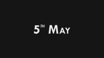 Fifth, 5th May Text Cool and Modern Animation Intro Outro, Colorful Month Date Day Name, Schedule, History video