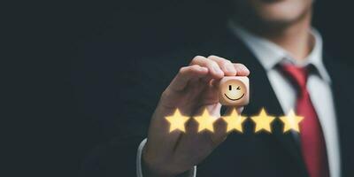 Male consumers opinion, and rated their satisfaction ,evaluation business success ,Customer Experience Survey Concepts ,Online ratings and reviews ,Quality Assessment ,showing feedback from customers photo