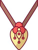 Isolated Mangalsutra Icon In Red And Yellow Color. vector