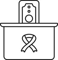 Awareness Of Money Donation Line Art Icon. vector