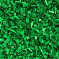 Green toy bricks background. 3D Rendering. photo