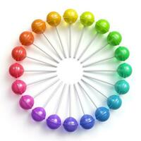 Sweet multicolored lollipops arranged in circle frame photo