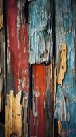 Colorful old wooden panels Abstract Weathered beauty. photo