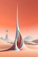 illustration of a desert abstract tech. photo