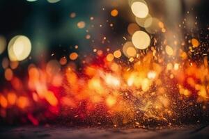 Blurred bokeh background bright blaze. photo