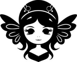 Fairy, Black and White Vector illustration