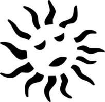 Sun - Black and White Isolated Icon - Vector illustration