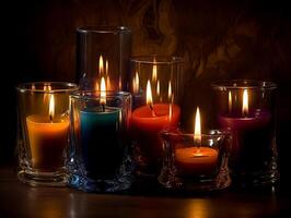 Candlelight, realistic photography background. photo