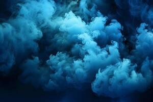 Sky nature cloud smoke black night background for horror blue poster design wallpaper. photo