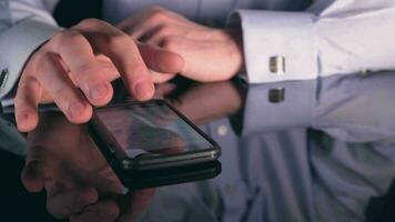 Businessman Browsing His Corporate Calendar Inside Smartphone Application video