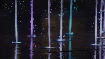 Fountain Illumination and Water Blow in Slow Motion video