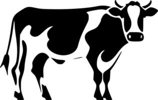 vaca, negro y blanco vector ilustración