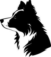 Border Collie, Black and White Vector illustration