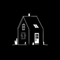 House - Black and White Isolated Icon - Vector illustration