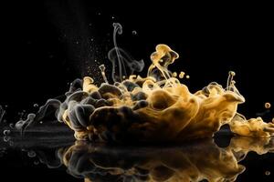 Paint drop. Ink water. Explosion smoke. photo