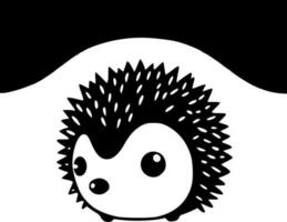 Hedgehog - Black and White Isolated Icon - Vector illustration