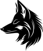 Wolf, Black and White Vector illustration