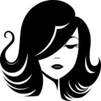 Hair - Black and White Isolated Icon - Vector illustration