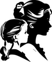 madre hija - minimalista y plano logo - vector ilustración