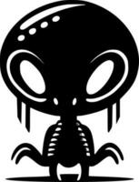 Alien, Black and White Vector illustration