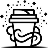 café - negro y blanco aislado icono - vector ilustración