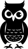 Owl, Black and White Vector illustration