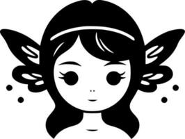 Fairy, Black and White Vector illustration