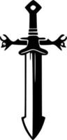 Sword, Minimalist and Simple Silhouette - Vector illustration