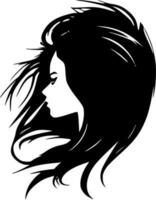 Hair, Black and White Vector illustration